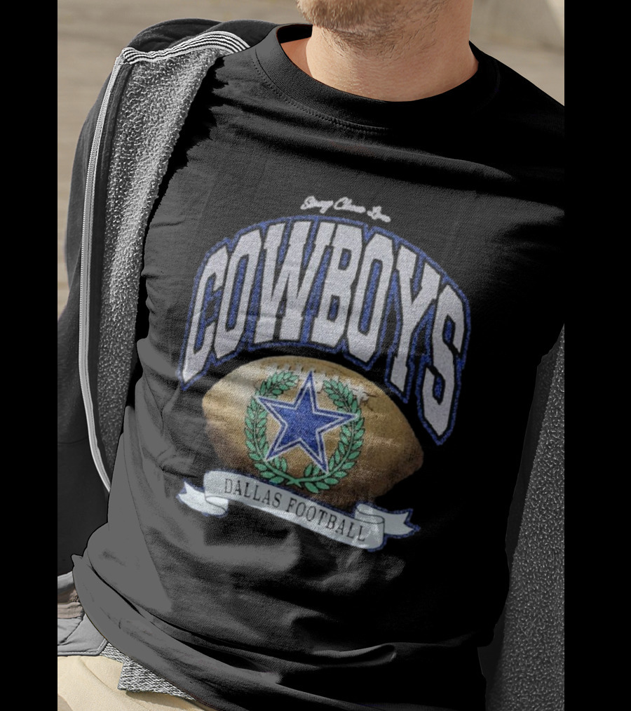Starry Glitter Love Cowboys Dallas Football Retro Tubular Rocker T-Shirt