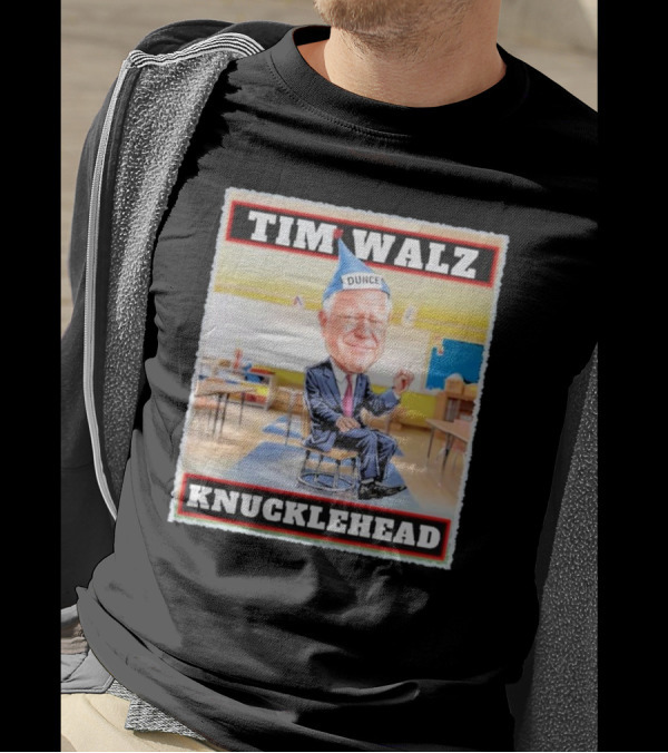 Tim Walz Knucklehead Dunce Classroom Scene T-Shirt
