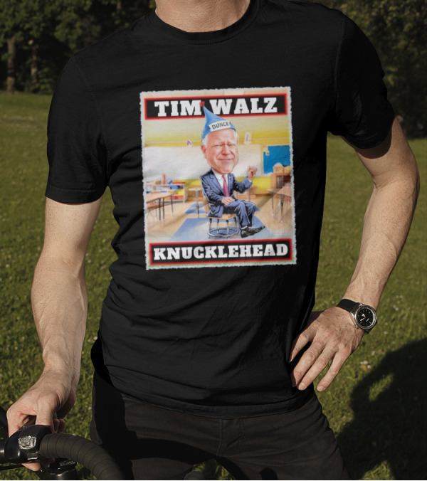 Tim Walz Knucklehead Dunce Classroom Scene T-Shirt