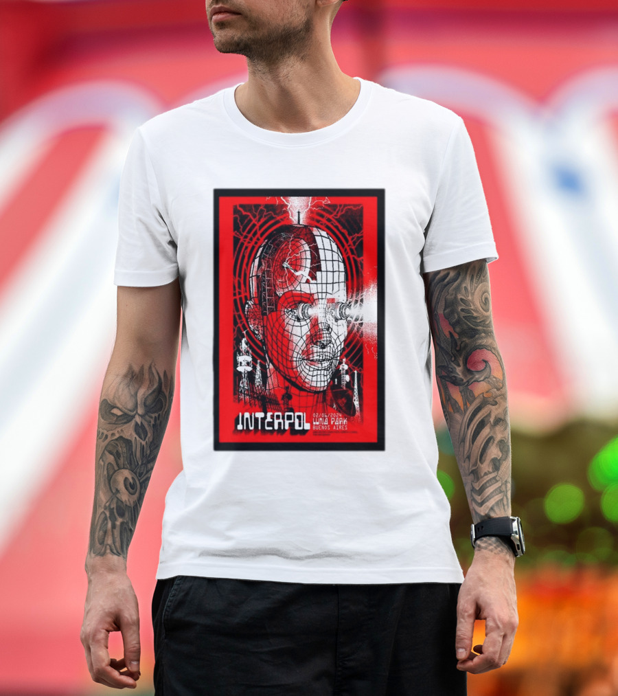Interpol Buenos Aires Luna Park Jun 2 2024 Robot Grid T-Shirt