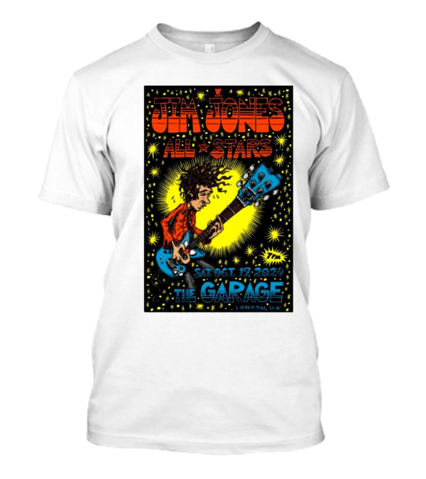 Jim Jones All Stars Live At The Garage London UK Oct 19 2024 Concert Poster With Guitarist T-Shirt