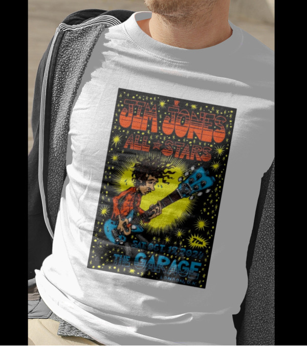 Jim Jones All Stars Live At The Garage London UK Oct 19 2024 Concert Poster With Guitarist T-Shirt