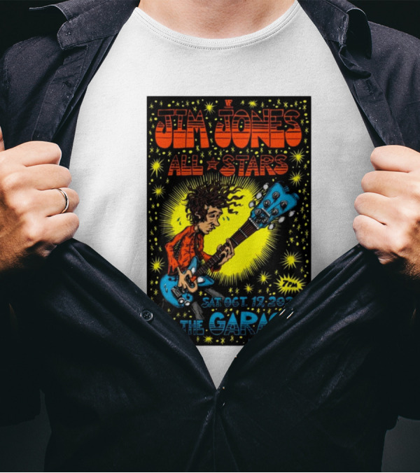 Jim Jones All Stars Live At The Garage London UK Oct 19 2024 Concert Poster With Guitarist T-Shirt