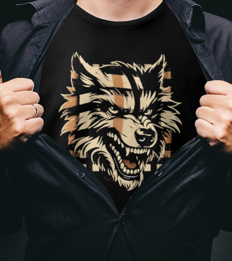 Mjf Lone Wolf NEU Wolf Head Vintage Checkered T-Shirt