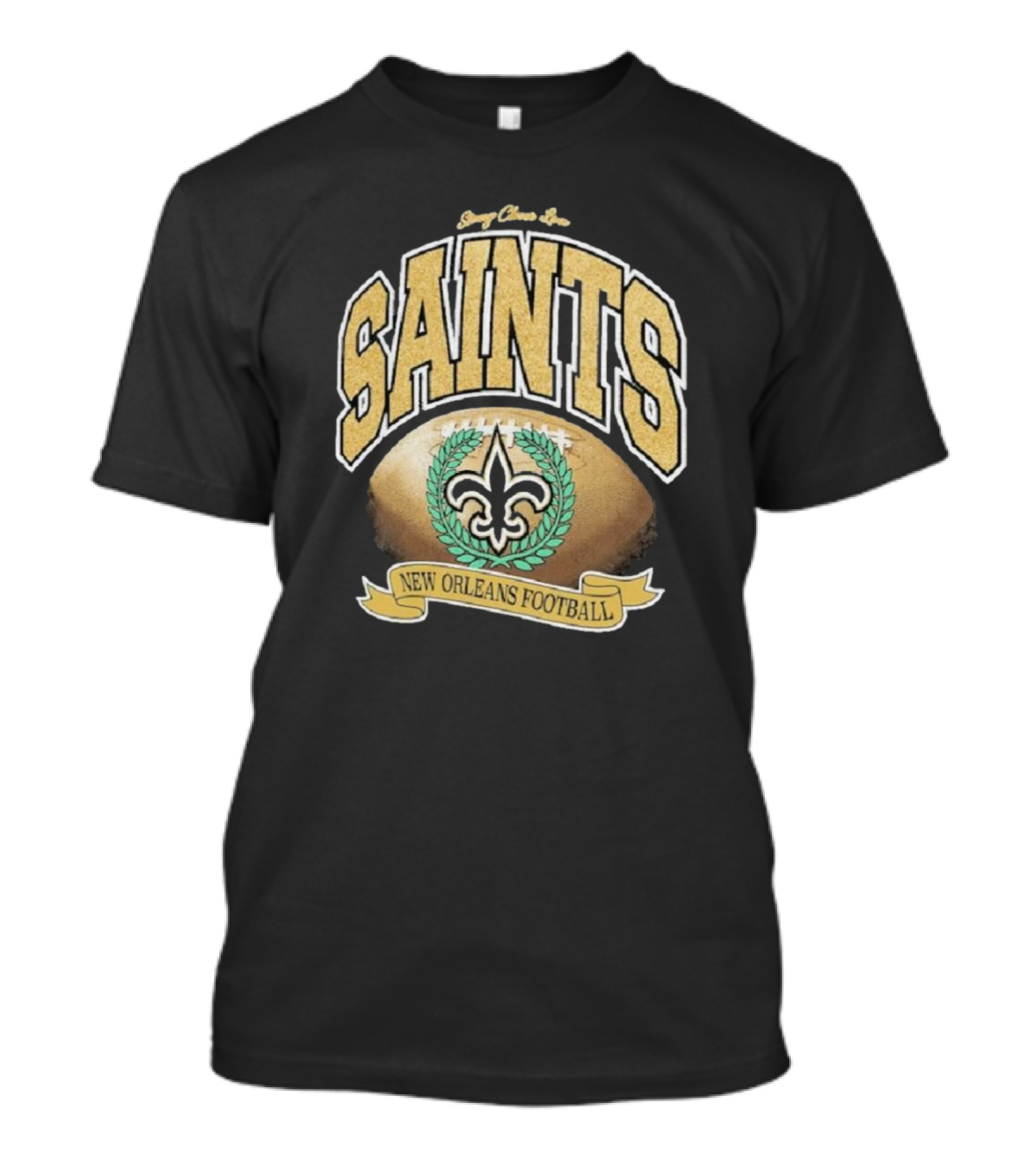 New Orleans Saints Glory Glitter Retro Football Fleur-De-Lis T-Shirt