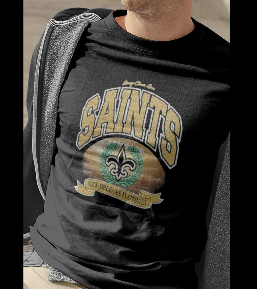 New Orleans Saints Glory Glitter Retro Football Fleur-De-Lis T-Shirt