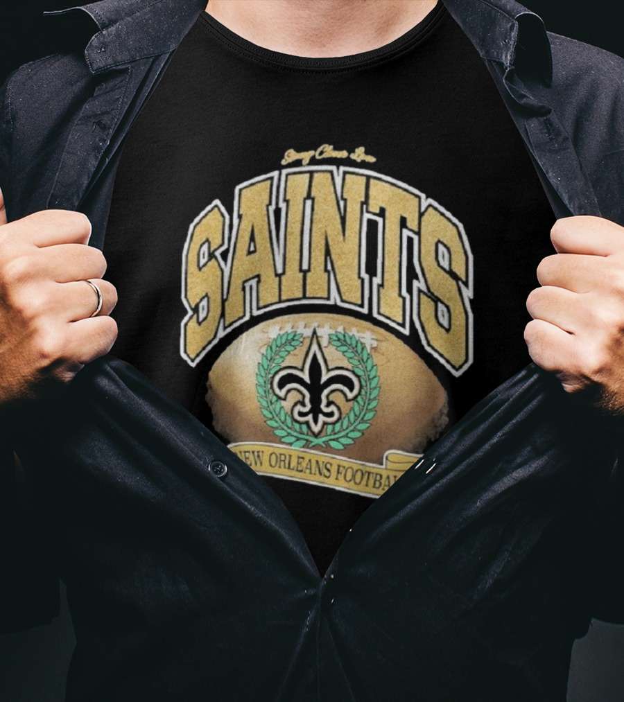 New Orleans Saints Glory Glitter Retro Football Fleur-De-Lis T-Shirt