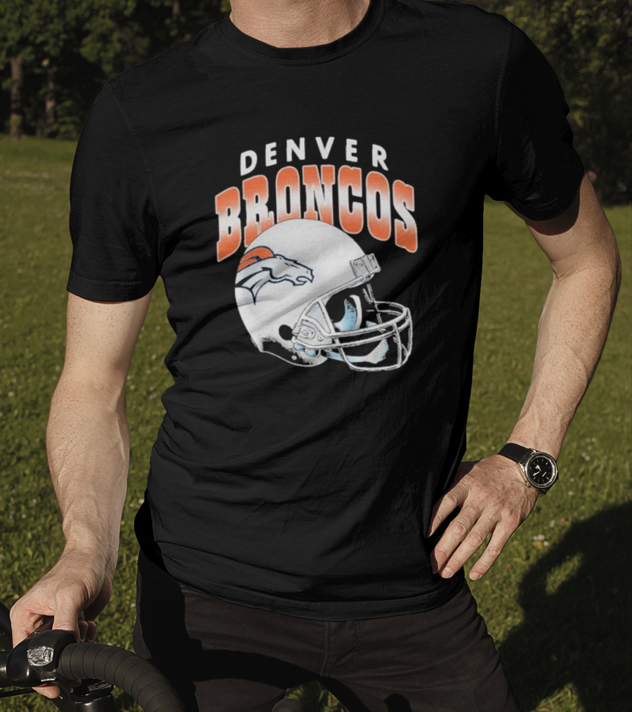 Denver Broncos Helmet NFL Logo Team Spirit T-Shirt