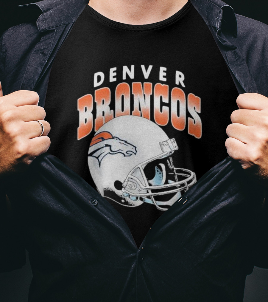 Denver Broncos Helmet NFL Logo Team Spirit T-Shirt