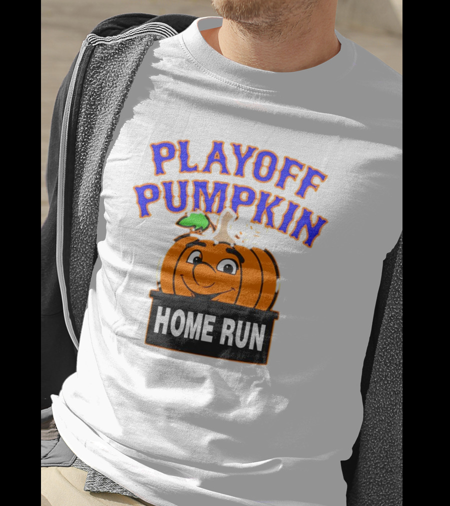 Playoff Pumpkin Home Run Mets Baseball T-Shirt