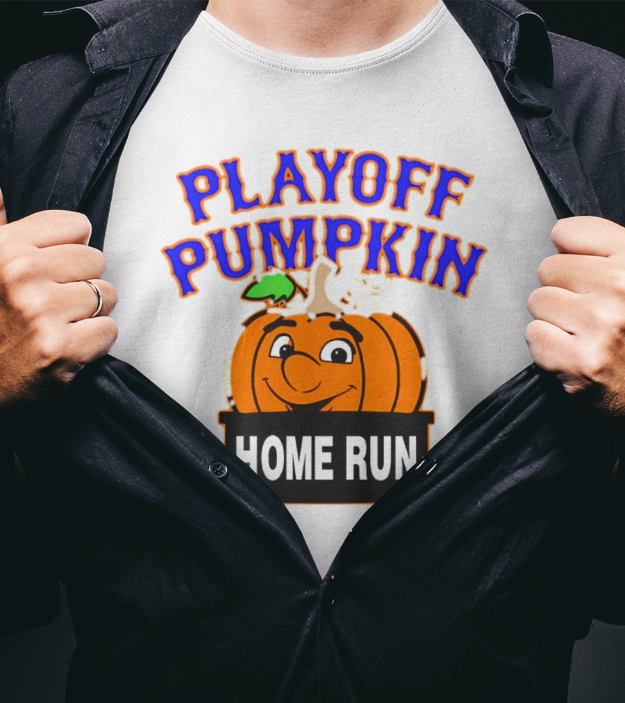 Playoff Pumpkin Home Run Mets Baseball T-Shirt