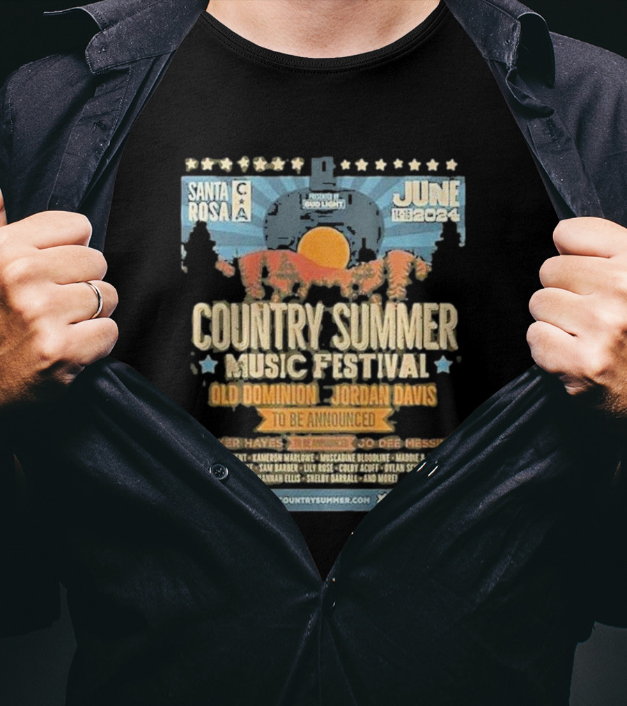 Santa Rosa Country Summer Music Festival Old Dominion Jordan Davis June 14-16 T-Shirt