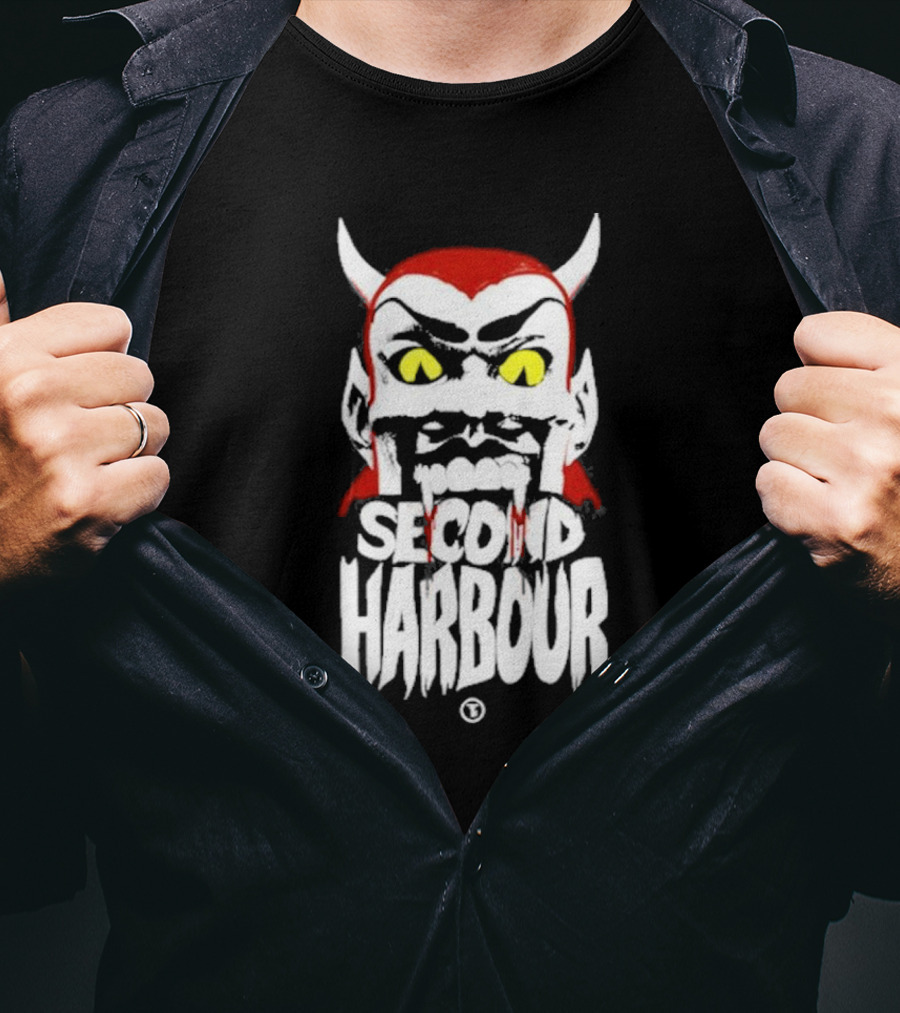 Second Harbour Demonica Devil Face With Yellow Eyes T-Shirt