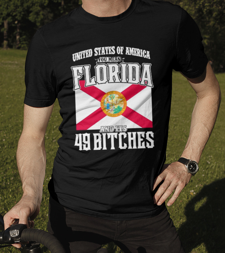 United States Of America You Mean Florida And Its 49 Bitches Flag T-Shirt