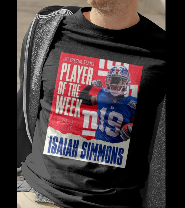 NFC Special Teams Player Of The Week Isaiah Simmons New York Giants Signature T-Shirt
