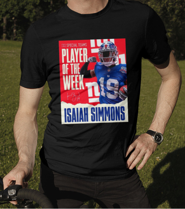 NFC Special Teams Player Of The Week Isaiah Simmons New York Giants Signature T-Shirt
