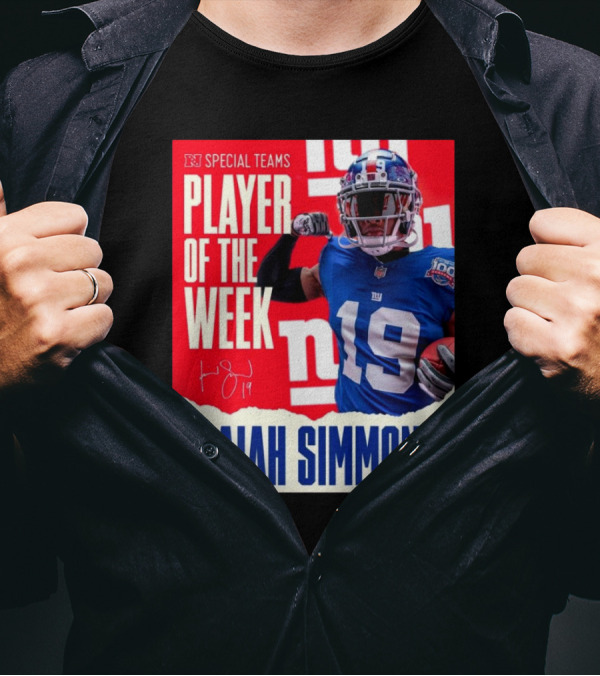 NFC Special Teams Player Of The Week Isaiah Simmons New York Giants Signature T-Shirt