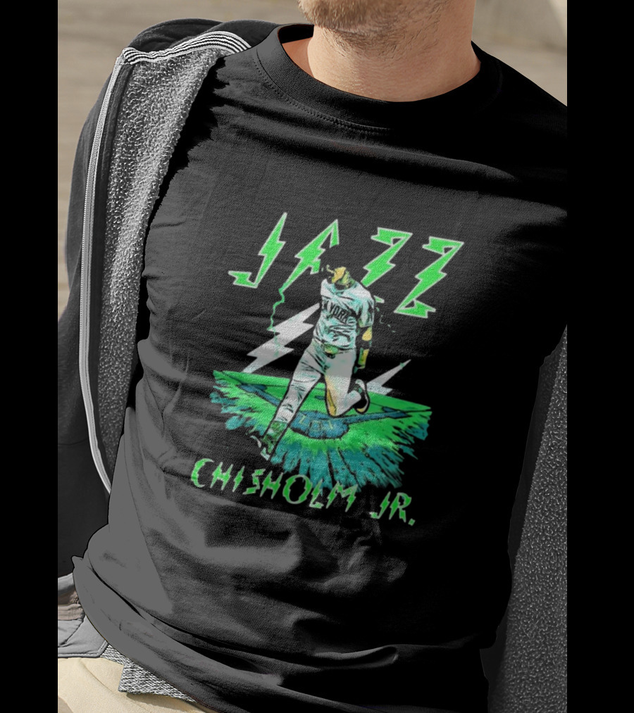 Jazz Chisholm Jr. New York Yankees Electric Green MLB Painting T-Shirt