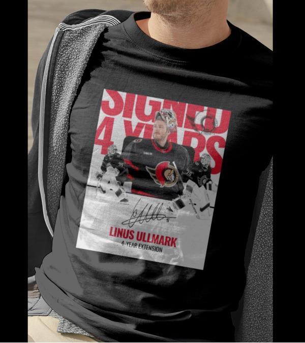 Linus Ullmark Signed Ottawa Senators 4-Year Extension Signature T-Shirt