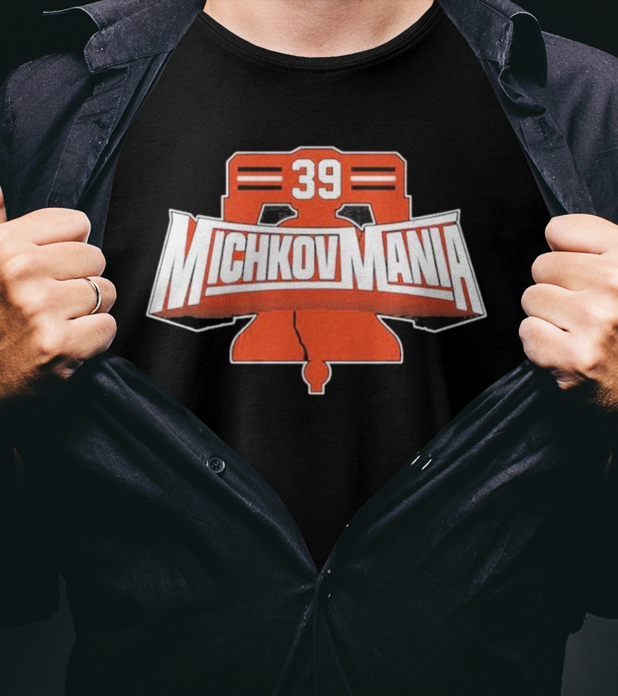 Michkov Mania 39 Philadelphia Flyers Liberty Bell T-Shirt