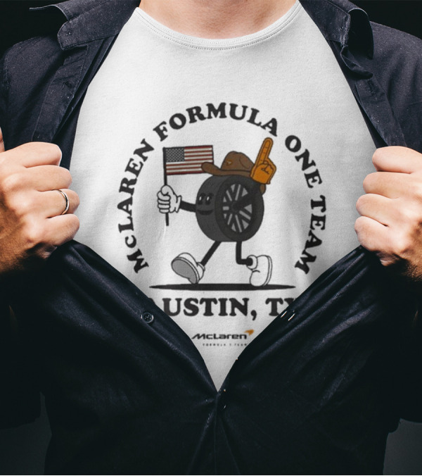 Mclaren Formula One Team 24 Austin TX Racing Wheel Flag Foamy T-Shirt