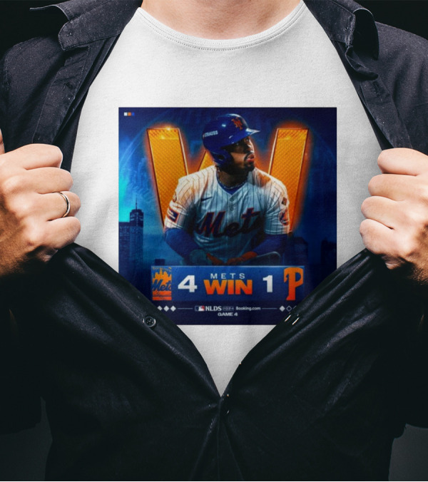 Mets 4 Win 1 Phillies NLDS 2024 Game 4 New York Victory T-Shirt
