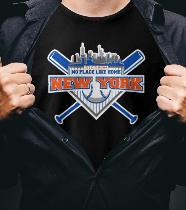 New York Mets No Place Like Home 2024 NLCS Baseball Skyline T-Shirt
