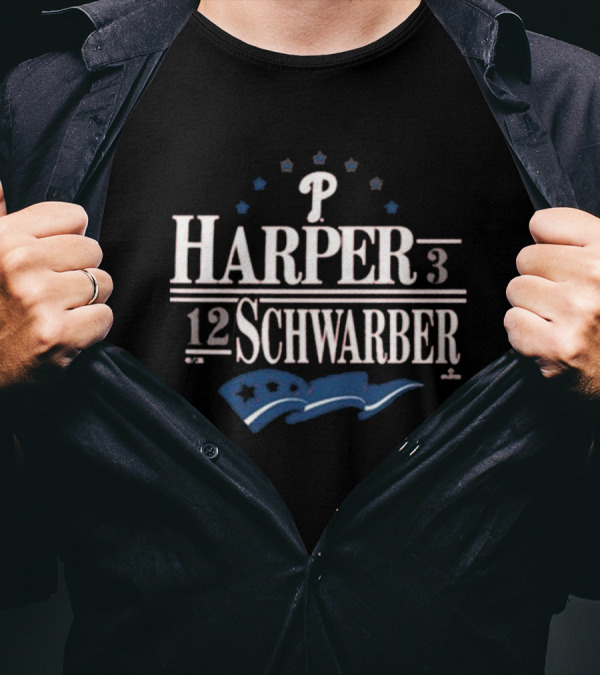 Harper 3 Schwarber 12 Philadelphia Phillies Election Racer Red MLB Player T-Shirt