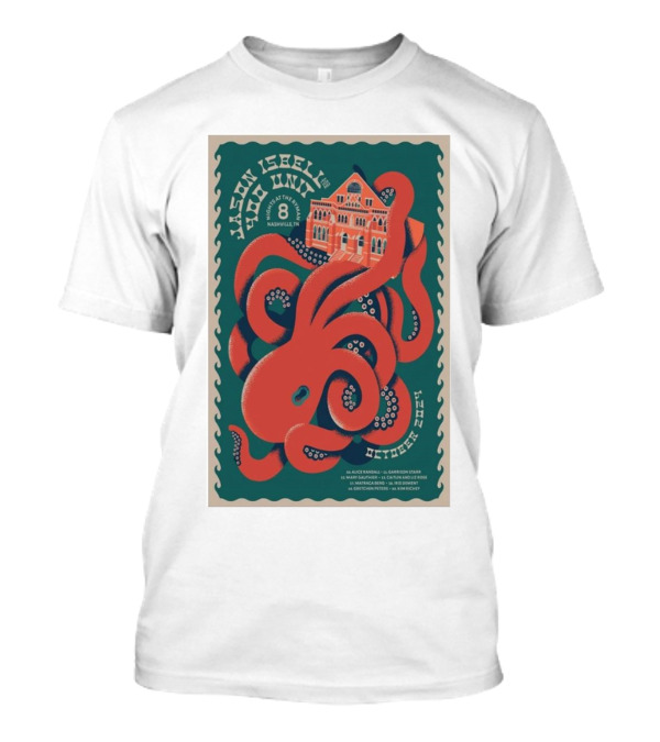 Jason Isbell And The 400 Unit At Ryman Auditorium Nashville October 8 2024 With Red Octopus T-Shirt
