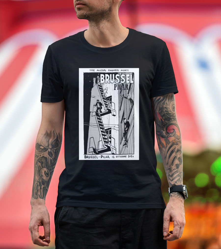 Tre Allegri Ragazzi Morti Brussels Pilar October 12 2024 Tour T-Shirt