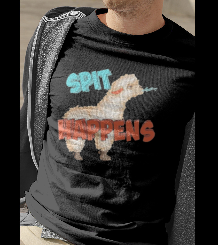 Spit Happens Llama Alpaca Chewing T-Shirt