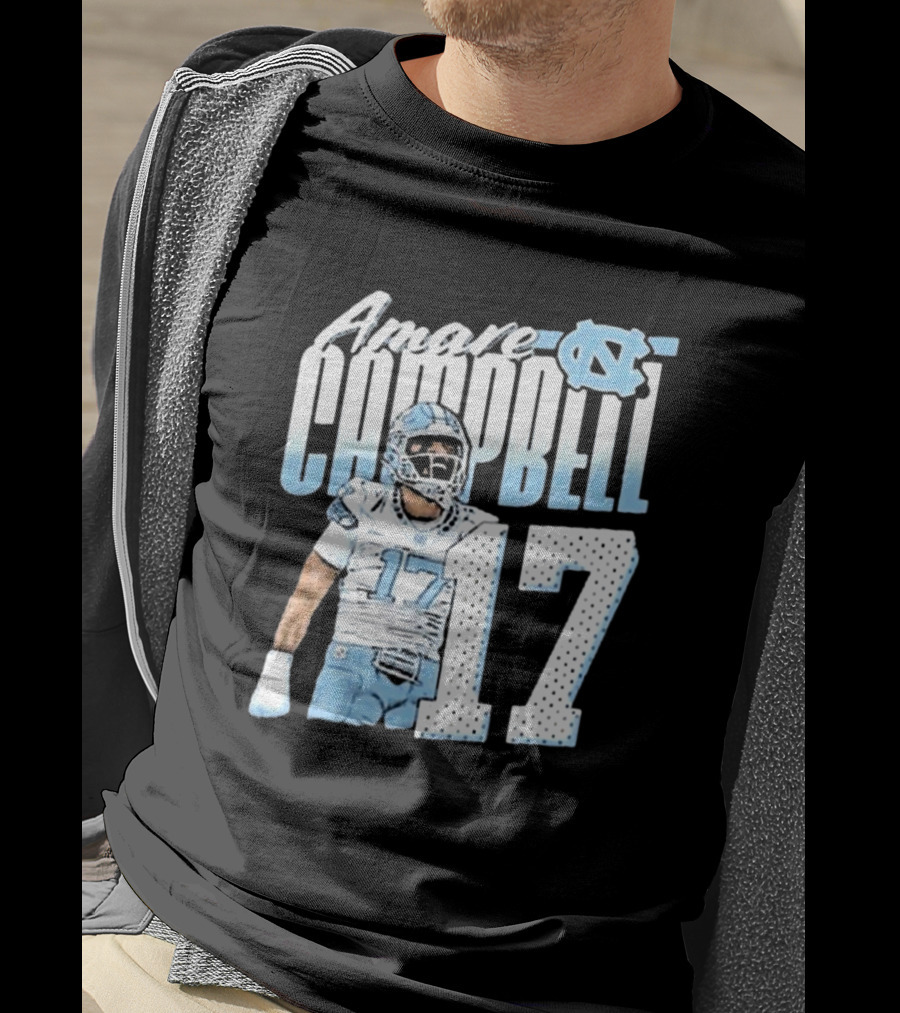 Amare Campbell North Carolina Tar Heels 17 Football Player T-Shirt