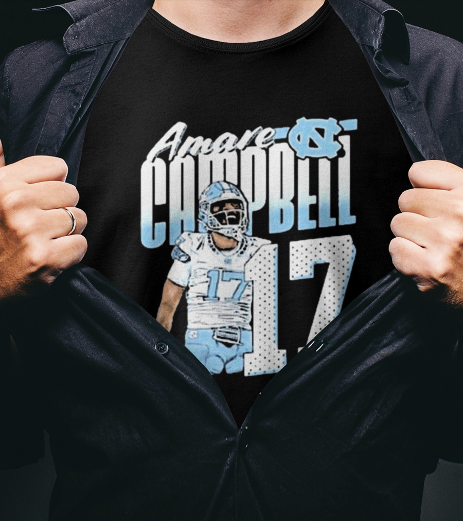 Amare Campbell North Carolina Tar Heels 17 Football Player T-Shirt