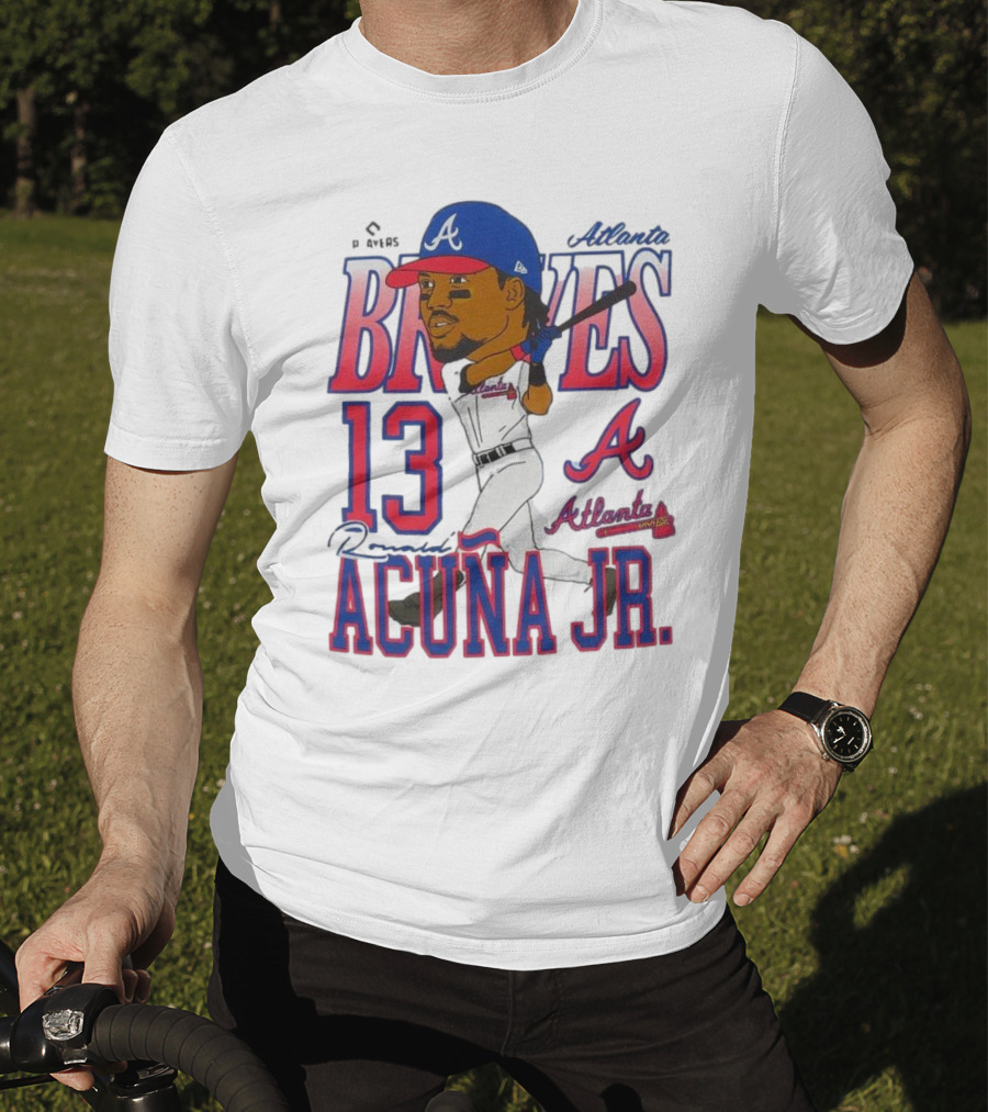 Atlanta Braves Ronald Acuña Jr. Caricature 13 Atlanta Baseball T-Shirt