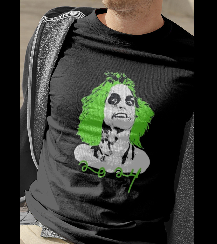 Beetlejuice Eyeliner Green Hair T-Shirt