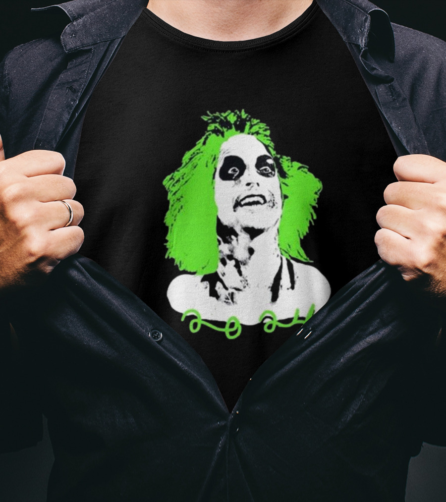 Beetlejuice Eyeliner Green Hair T-Shirt
