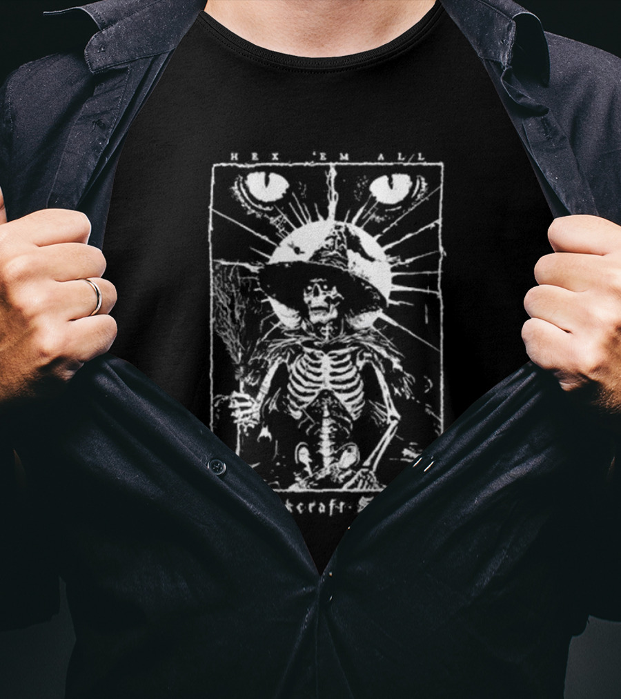 Blackcraft Salem Hex 'Em All Skeleton Witch T-Shirt