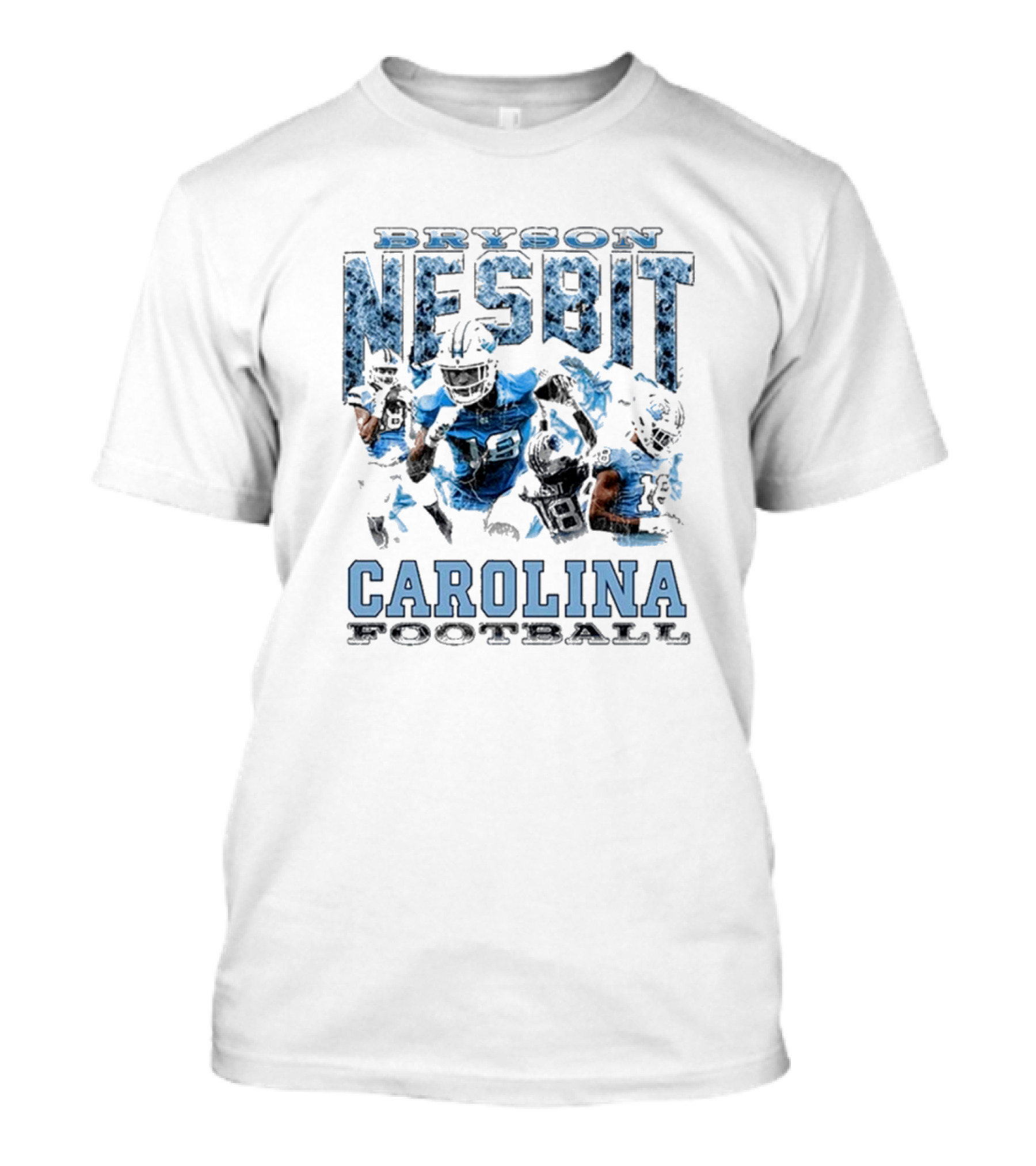 Bryson Nesbit Carolina Football Vintage Graphic Blue And Black T-Shirt
