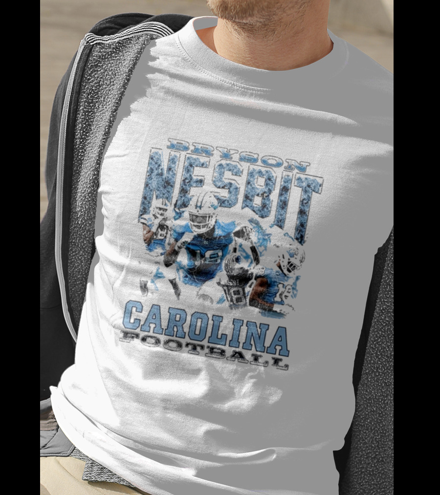 Bryson Nesbit Carolina Football Vintage Graphic Blue And Black T-Shirt
