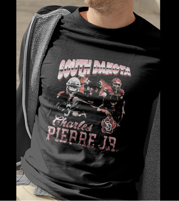 South Dakota Charles Pierre Jr. 90s Football Legacy T-Shirt