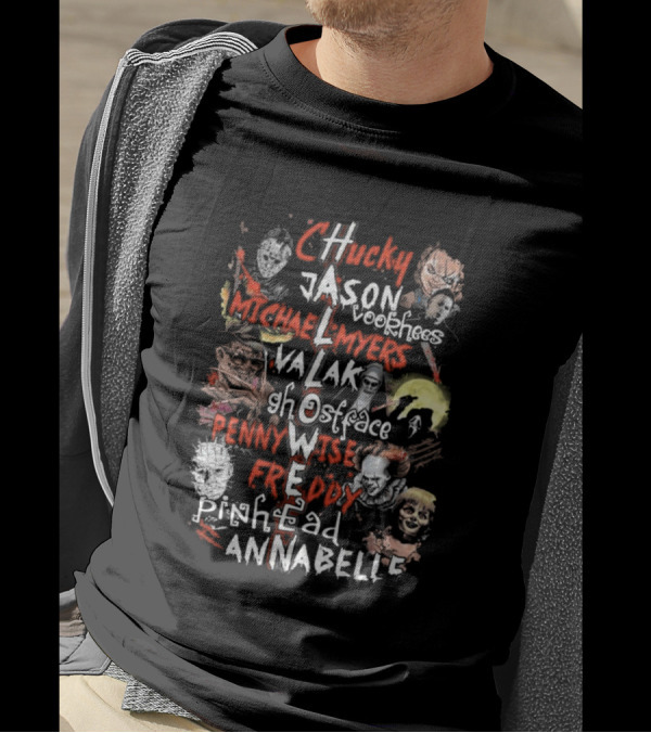 Chucky Jason Voorhees Michael Myers Valak Ghostface Pennywise Freddy Pinhead Annabelle Halloween T-Shirt