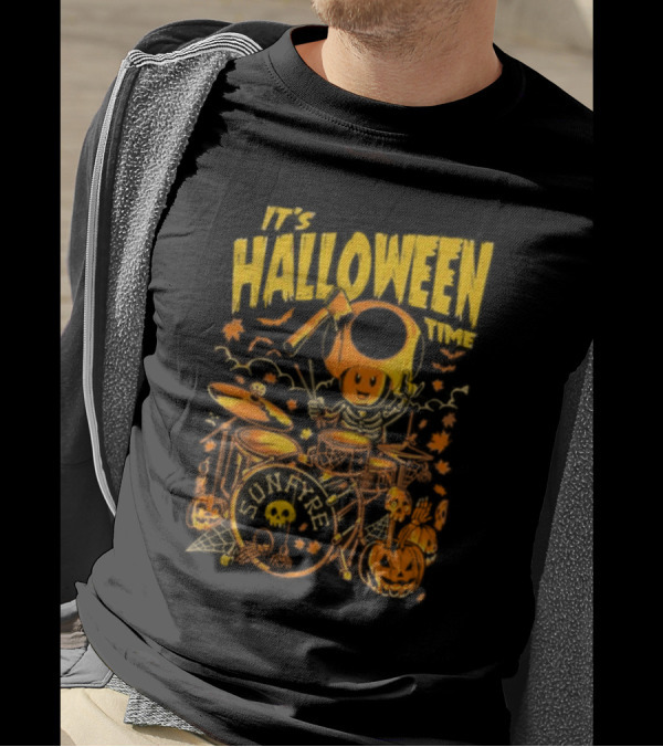 It's Halloween Time Sunfyre Drum Skeleton Pumpkins T-Shirt
