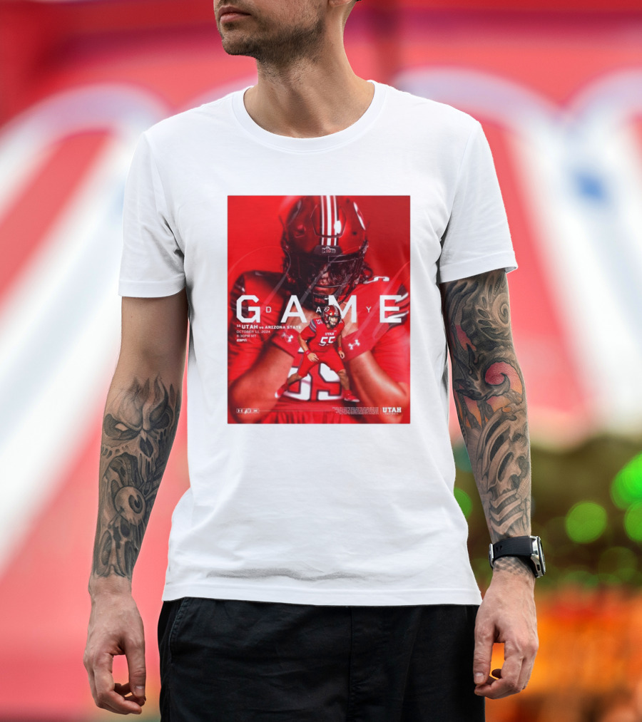 Gameday Utah Utes Vs Arizona State Sun Devils October 11 2024 Mountain America Stadium 12:30 PM MT ESPN T-Shirt