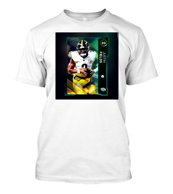 Justin Fields 88 OVR Pittsburgh Steelers NFL QB MUT Signature Card T-Shirt