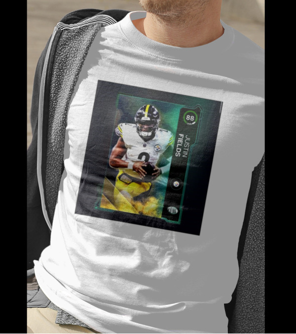 Justin Fields 88 OVR Pittsburgh Steelers NFL QB MUT Signature Card T-Shirt