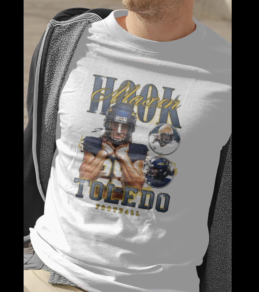 Maxen Hook Toledo Rockets Football Player Action Montage T-Shirt