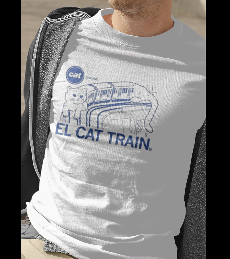 Chicago Cat El Cat Train Raygun T-Shirt