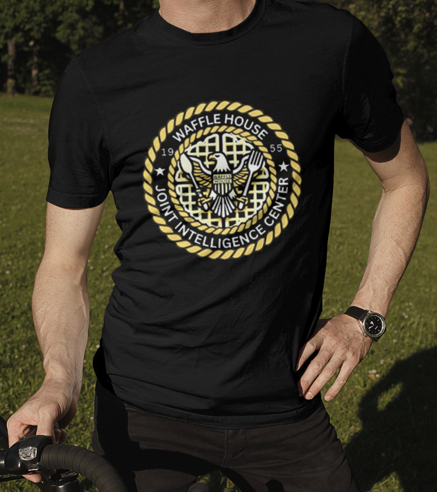 Waffle House Joint Intelligence Center 1955 Eagle Seal With Fork And Spoon T-Shirt