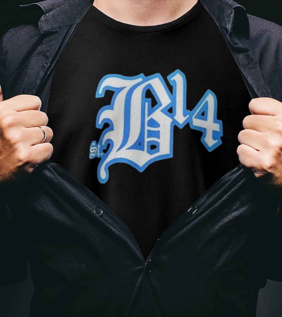 Amon-Ra St Brown Detroit B14 St. Iconic Blue Font T-Shirt