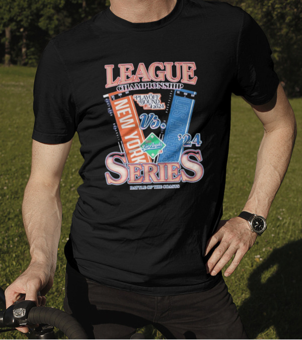 League Championship Playoff Bound 2024 New York Vs Los Angeles Series Battle Of The Coasts T-Shirt